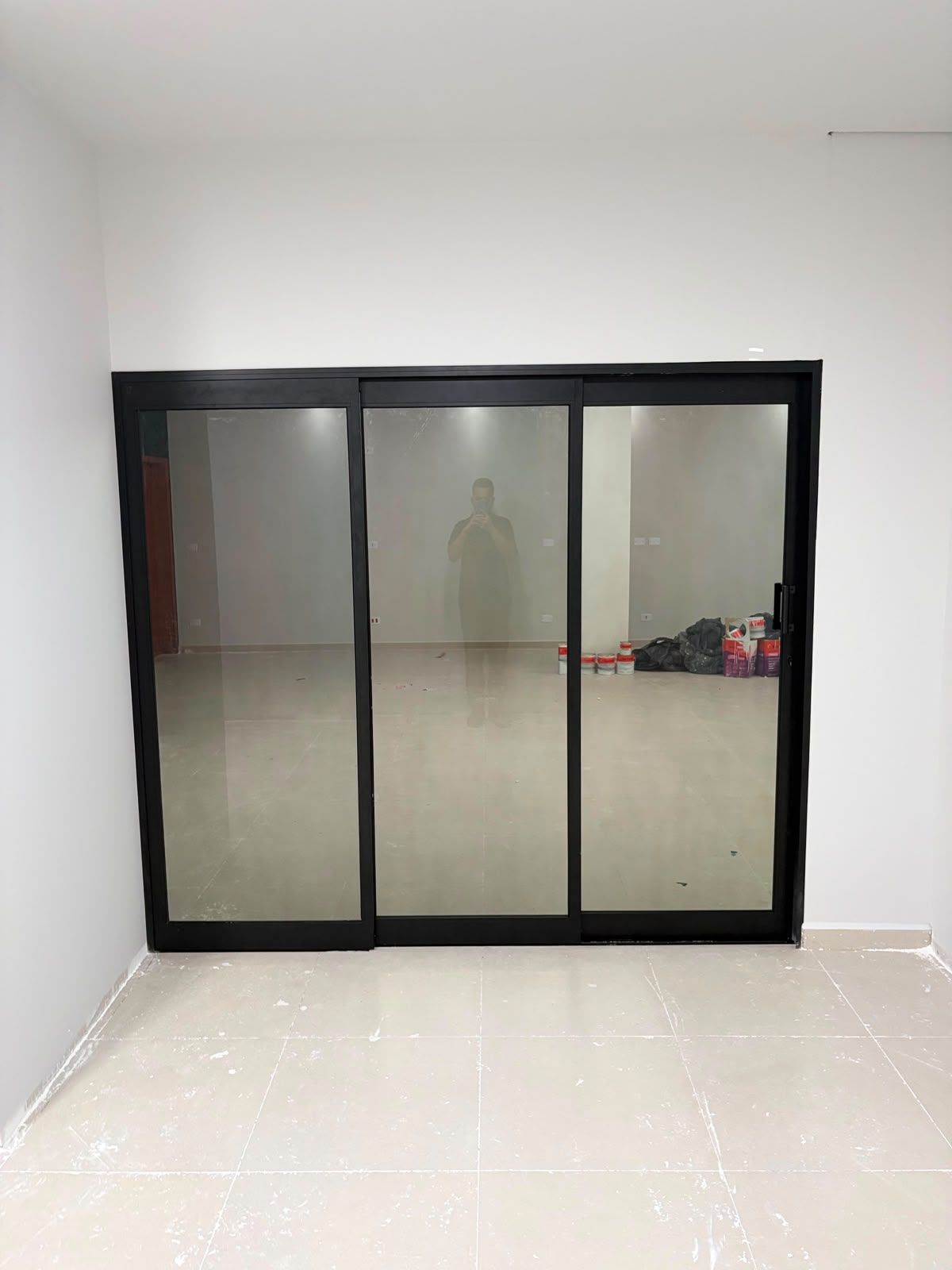 Porta de correr 3 folhas em vidro